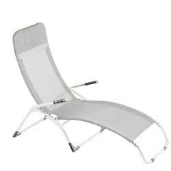 Gartenliege Samba aus Aluminium, modernes Design, silbergrau, wetterfest und leicht