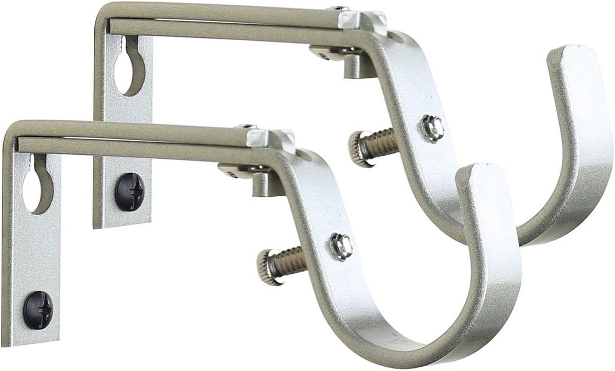 Set van 2 verstelbare gordijnstangbeugels voor 1 1/4-inch stang