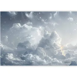 Artgeist, Tapete, Fototapete - Astral Calm: Stars Scattered Over Delicate Clouds (200 x 140 cm)