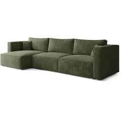 ECKSOFA TOLMO LM Grün Chenille mit Schlaffunktion