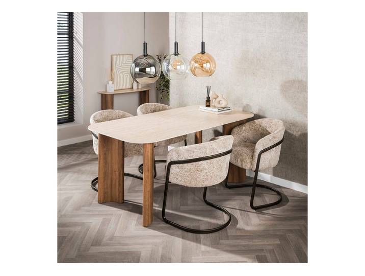 Sitheim® Esstisch Esstisch Romano Curvo 180cm / Keramik travertin