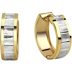 Fascination by Ellen K. Ohrringe Gold 333 zweifarbig glanz/matt 15mm Durchmesser
