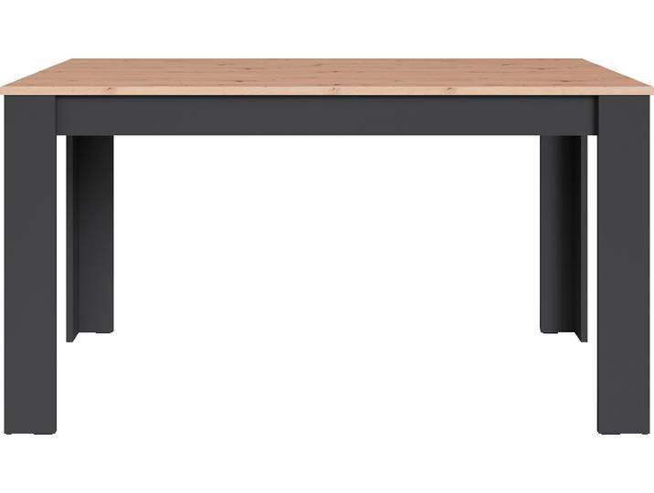 Esstisch BYLIVING Nori , schwarz (anthrazit), B:120cm, Tische, Esstisch, Küchentisch in Eicheoptik, Gestell wahlweise anthrazit oder weiß