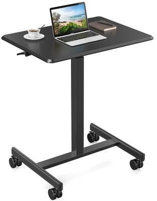 CoolArea Small Mobile Rolling Standing Desk, Rolling Desk, Laptop Computer Cart for Home Office Bedroom Writing Study