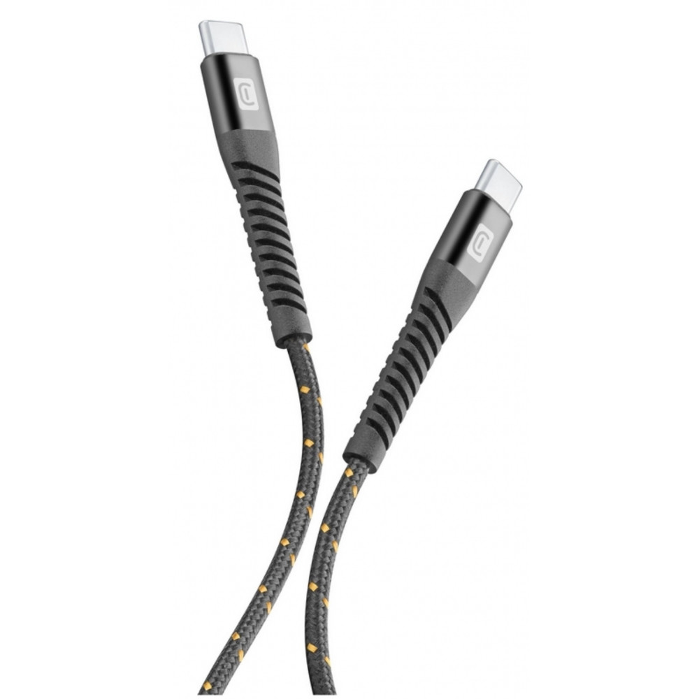 Cellularline USB-C naar USB-C kabel, model TETRACABC2C1MK, 12 meter, zwart