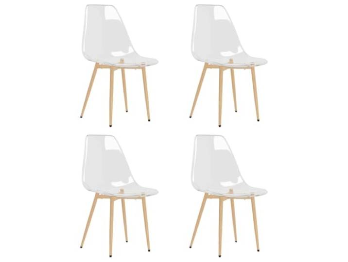 KLGBNCVE Esszimmerstühle 4 STK. Transparent PET Metallbeine,ergonomisch geschwungene Rückenlehne,Stuhlbeinkappen,pet pflegeleicht,maximal 110 kg pro Sitzplatz