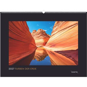 Kunth Bildkalender 761526, Farben der Erde, Jahr 2027, Motiv: Landschaftsbilder, Spiralkalender 60 x 45cm