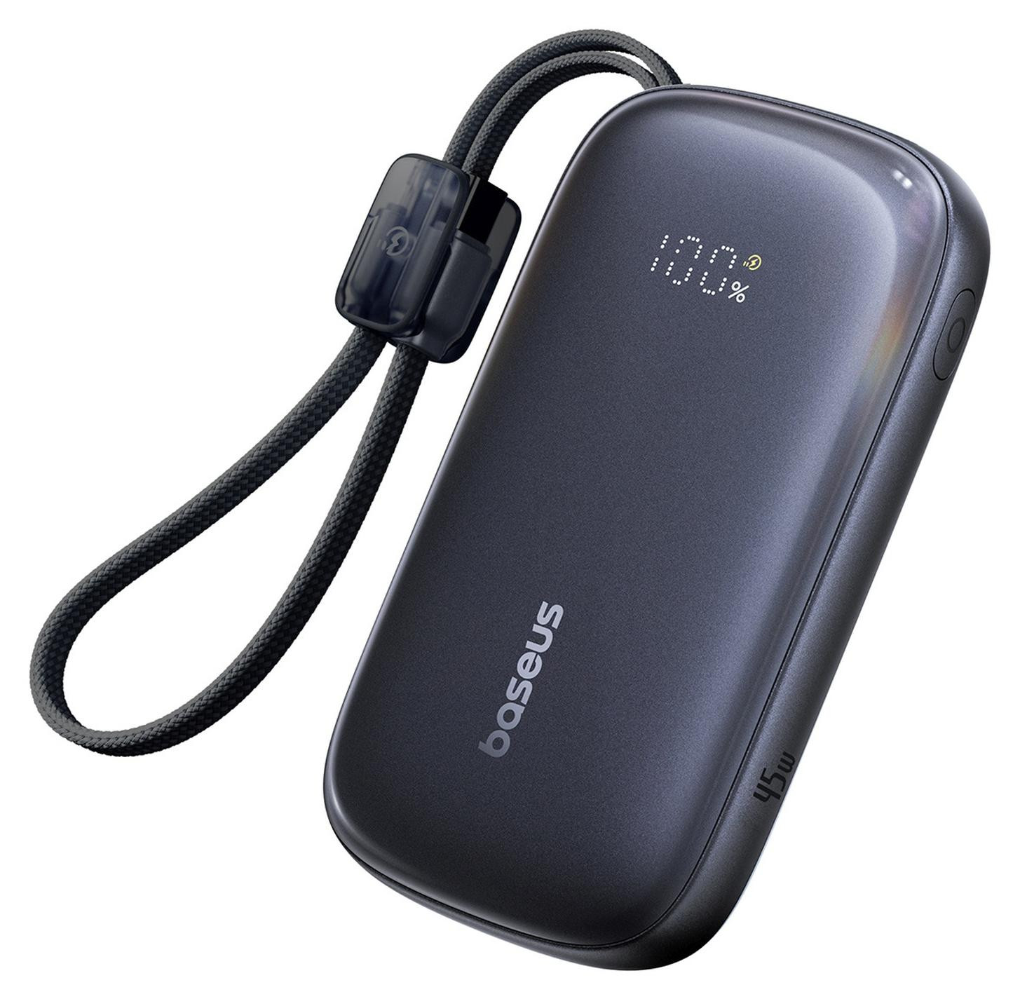 Baseus Enerfill Fc21 Qpow 3 Ultra Powerbank 10000mAh 45W met kabel-koord - Zwart