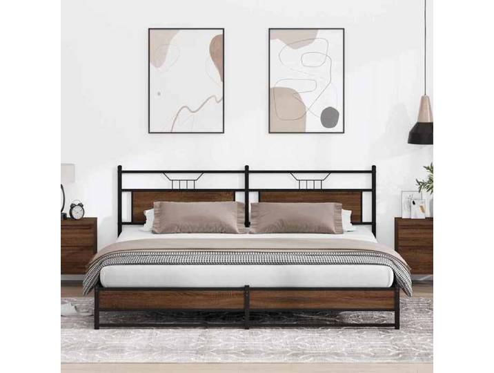&Mode Lit 2 Personnes - BEWI - Structure de lit Adulte/enfant - en métal sans matelas - chêne marron 200x200cm 45054