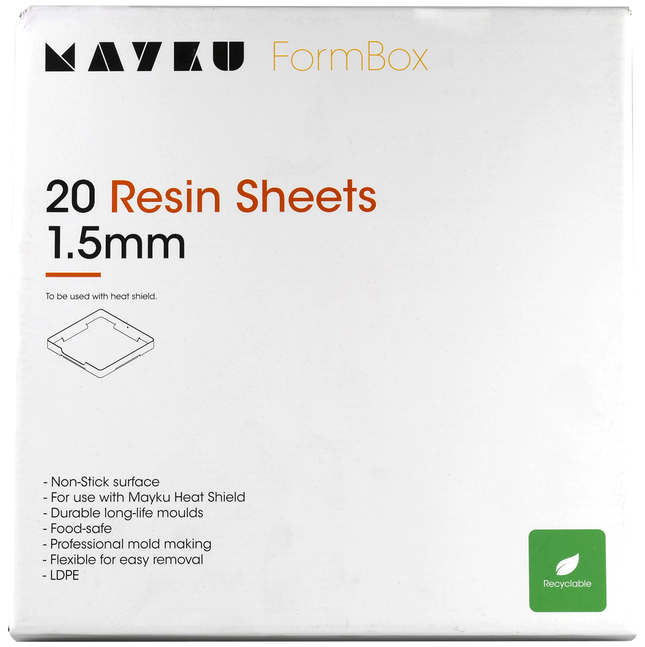 Mayku Resin Sheets (LDPE Sheets) 20 pack of 1.5mm MREA200100AA