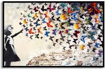 Uplift Essentials Banksy Graffiti Art Poster Street Art Series Canvas Mural Modern Banksy Image Wall Art style 11 16x24 In