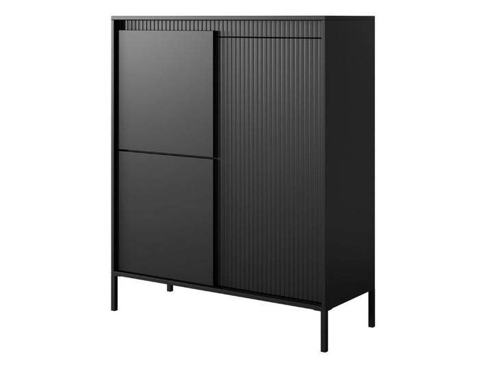 Feldmann-Wohnen Highboard Senso (Senso, 1 St., Highboard, Farbe wählbar), 104x40x124cm Farbe schwarz Grifflos