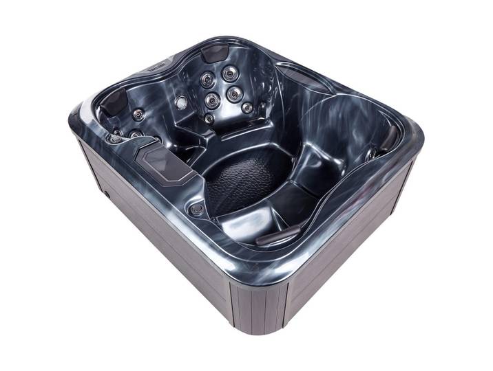 Beliani Whirlpool Grau ArceIia, Kunststoff, 710 L, 215x80x180 cm, Freizeit & Co, Wellness & Gesundheit, Whirlpools