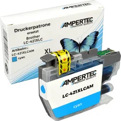 Kompatible Tinte ersetzt Brother LC-421XLC  cyan
