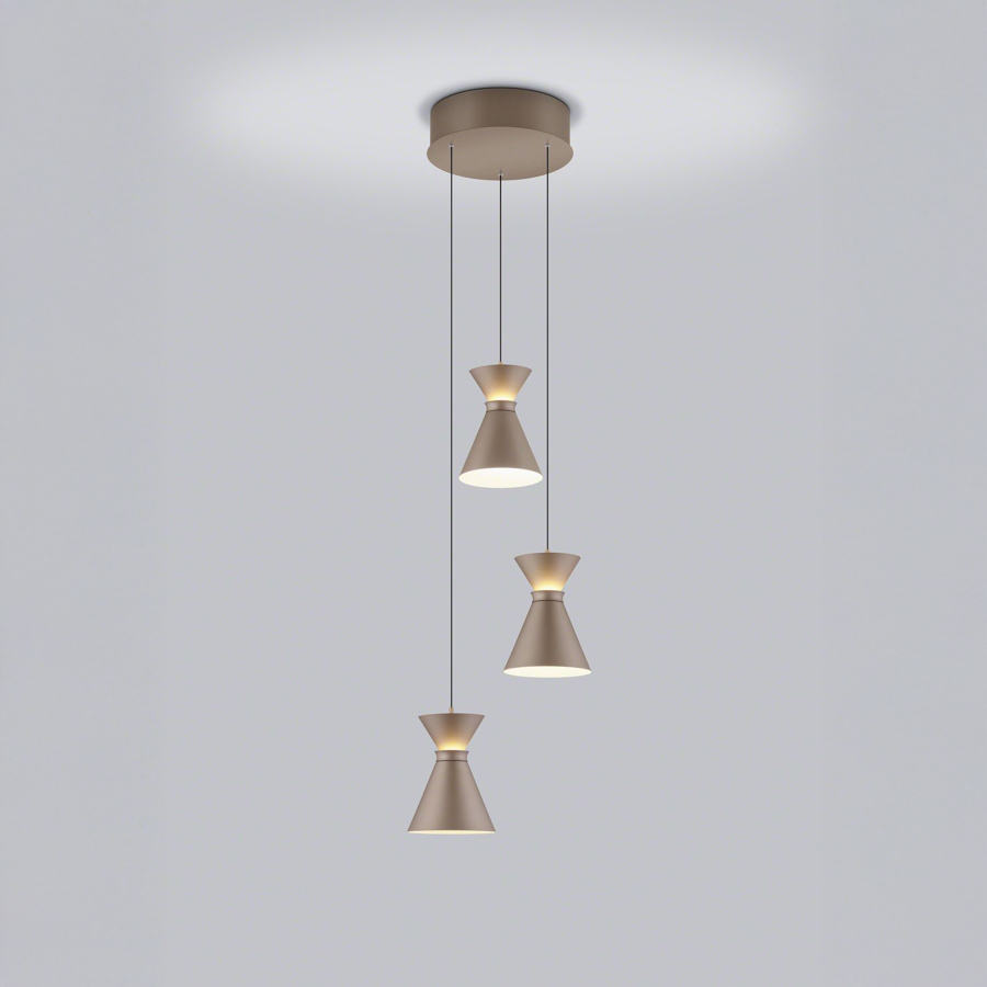 Helestra 3-er LED-Pendelleuchte LUK coffee 66/2615.70 4022671120913