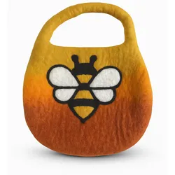 Water Felted Bee Bag - One Handle with Magnet  - Sunrise Orange