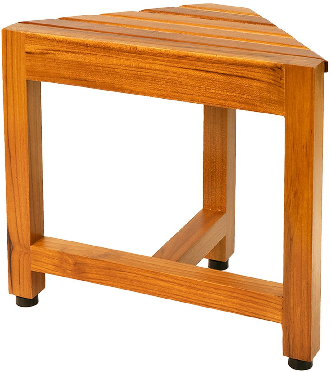 SnelShoppen Teak Douche Hoekbank - Houten Bad Zitbank voor Badkamer Accessoires
