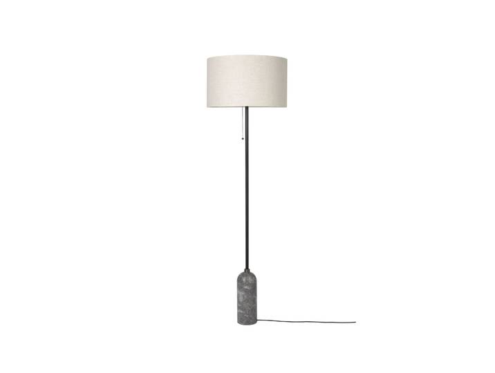 GUBI Lampadaire Gravity marbre gris/toile