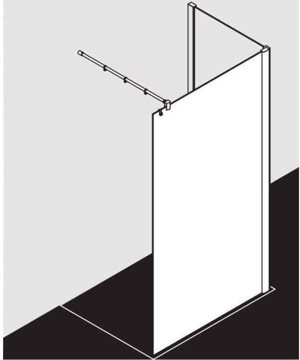 Kermi Pasa XP Seitenwand PXTWF075201AK 75x200cm, silber mattglanz, ESG klar, mit 90Grad Stabilisierung