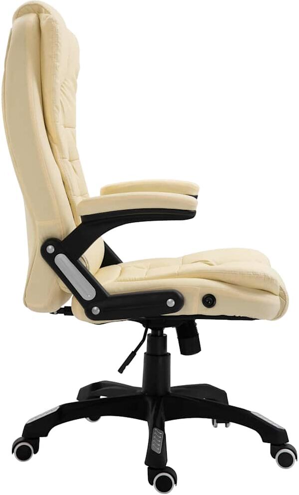 vidaXL Chaise de bureau Crème Similicuir