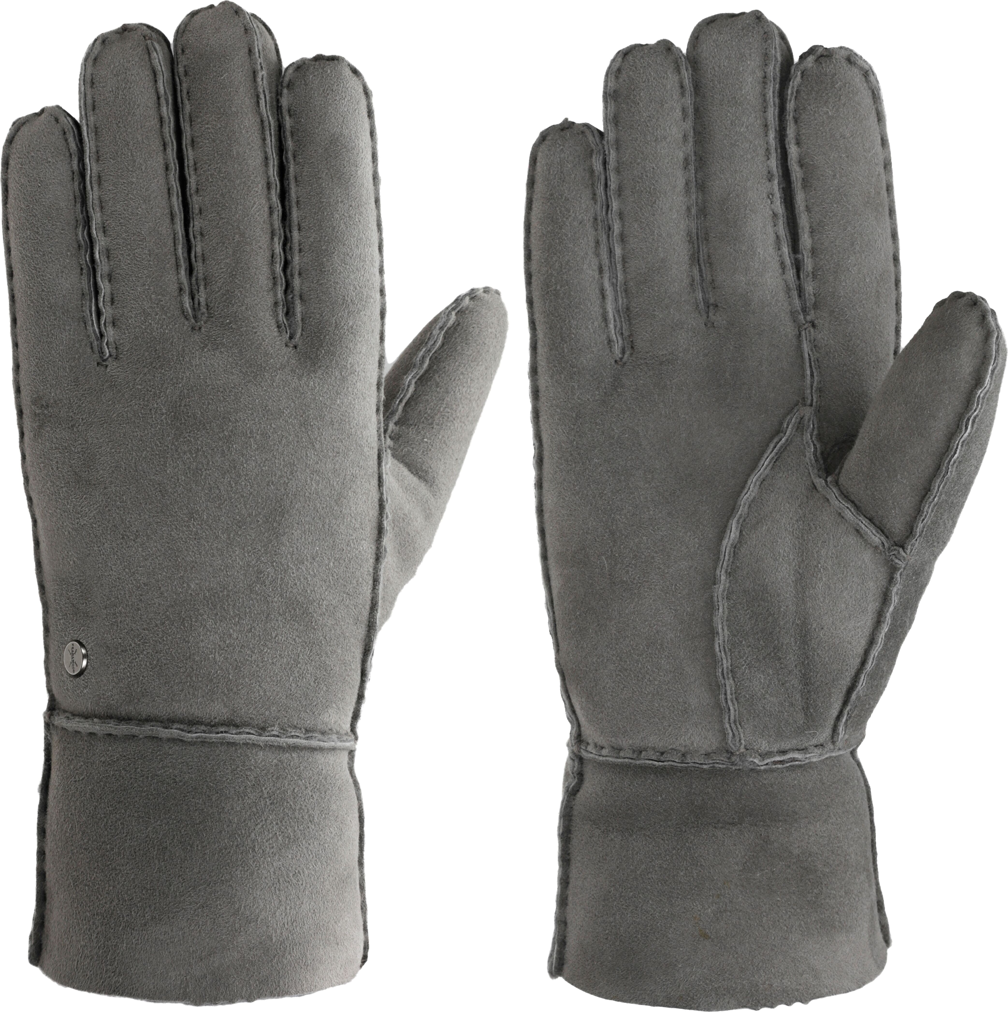Lederhandschuhe PEARLWOOD "LANA", Damen, Gr. 8, grau, Schafsleder, unifarben, Handschuhe Lederhandschuhe, Warm gefüttert, Temperaturregulierend grau 8