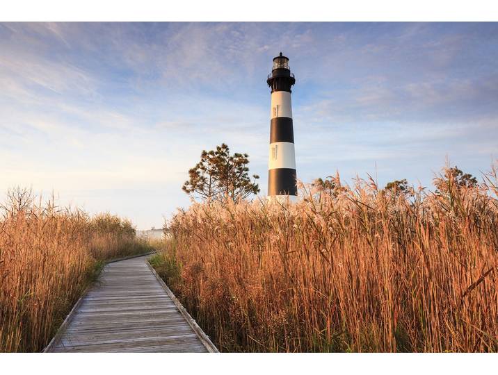 Fototapete PAPERMOON Bodie Island Lighthouse , bunt, B:4m L:2,6m, Vlies, Tapeten, Fototapete