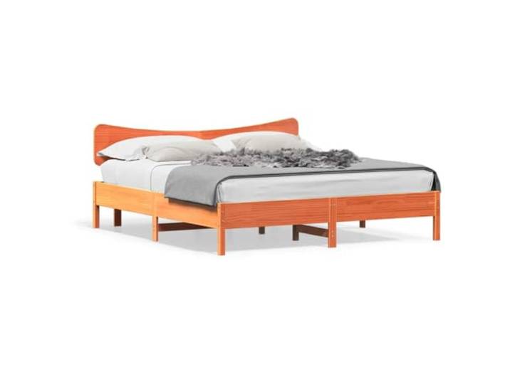 PUGYNBK Bett 180 x 200 cm aus massivem Kiefernholz, ohne Matratze Lattenrost im Lieferumfang enthalten, Kopfteil aus Kiefernholz, robuste Struktur für Schlafzimmer