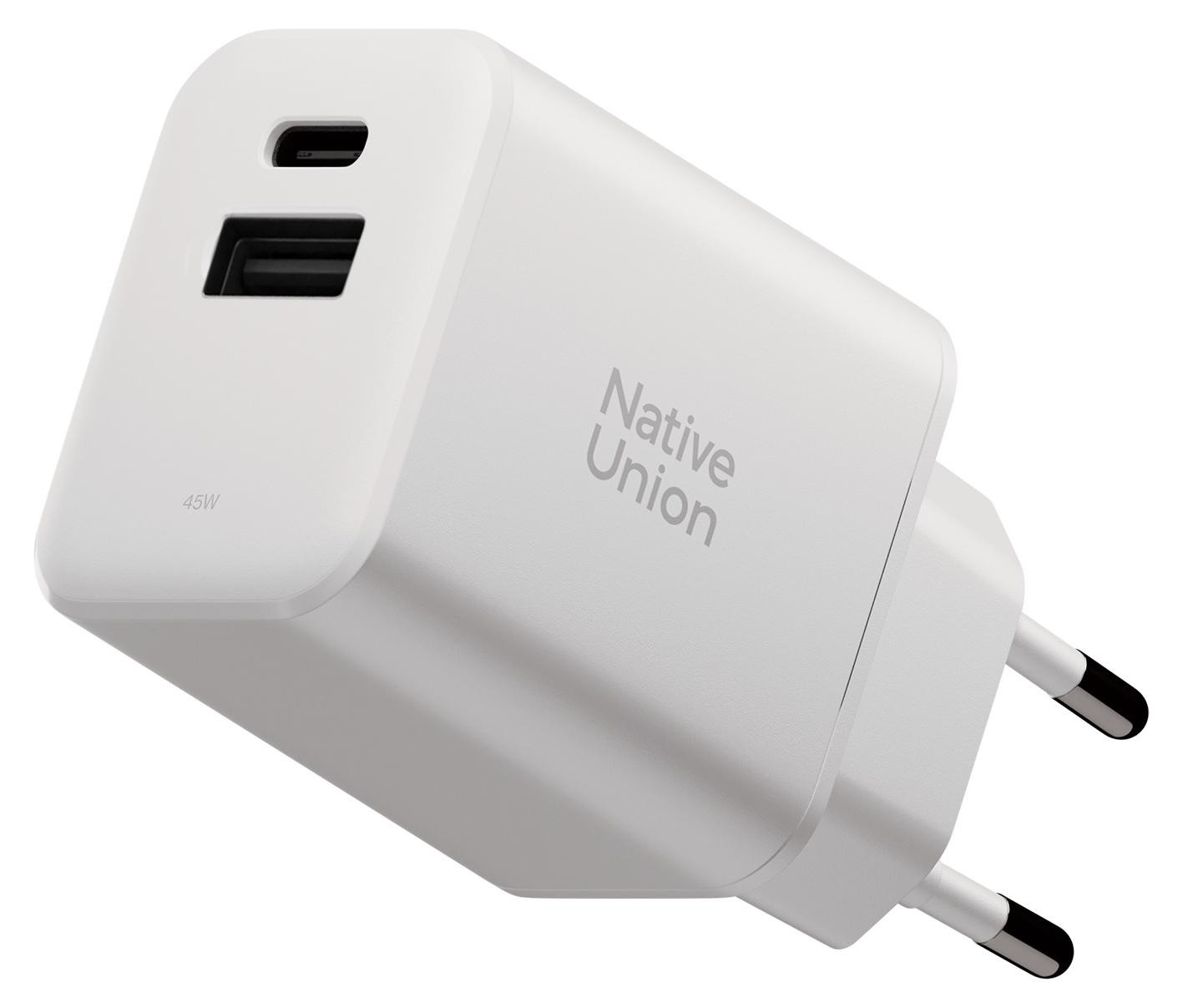 Native Union Fast Gan Oplader met PD, 45W, 2 poorten, Wit