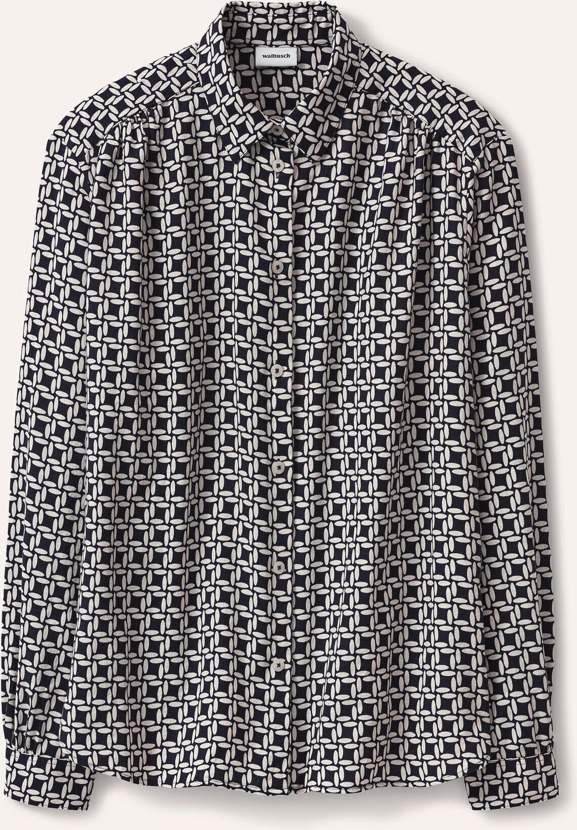 Walbusch Hemdbluse aus Strukturflanell, #normale Größen, Farbe Blau, 38, strukturierter Flanell modischer Schnitt Damen