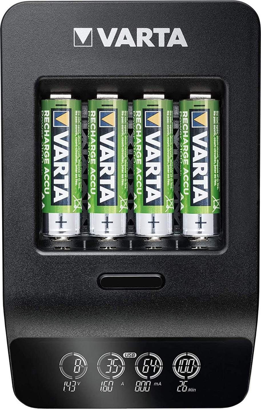 Varta LCD slimme oplader inclusief 4 x 56706 batterijen (2100mAh)