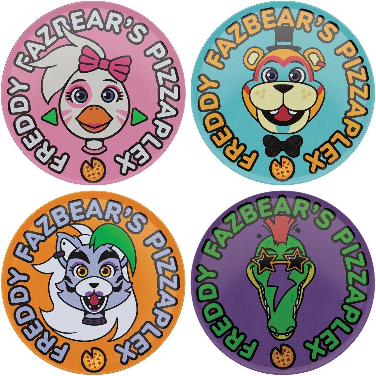 Five Nights at Freddy's Pizzaplex Metal Coaster Set - Officially Licensed Fanattik Coasters for Five Nights at Freddy's Fans