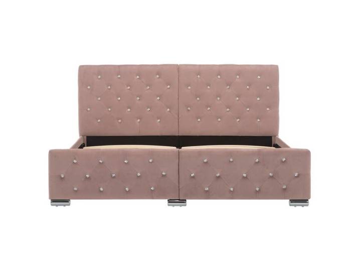 Lit Rose - BMK - Cadre de lit - sans matelas - Contemporain - Rose Velours 160x200 cm - Lit chambre&130949