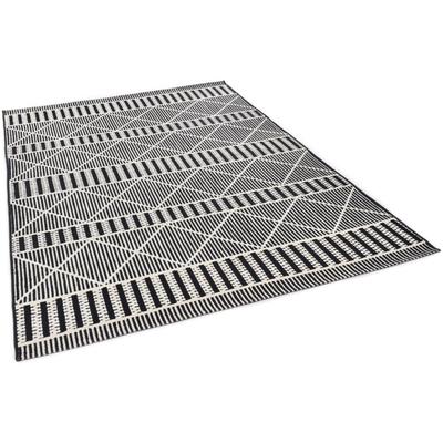 Teppich TOM TAILOR HOME "Funky Outdoor Geometric", schwarz, B:80cm H:5mm L:165cm, Polypropylen (PP), Teppiche, Teppich, Flachgewebe, modernes Rauten Design, Outdoor geeignet, Wohnzimmer