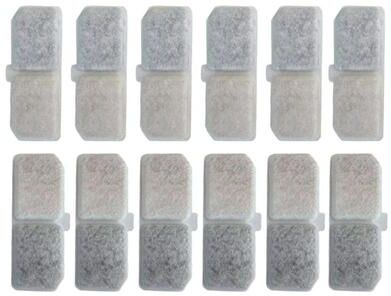 Inspired Living Premium Stainless Steel Cat Fountain Replacement Filters With Activated Carbon 12pcs
