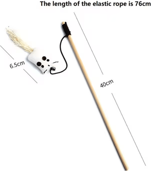 Inspire Curations FeatherDash Interactive Cat Wand Toy With Colorful Feathers & Wooden Rod flying Squirrel