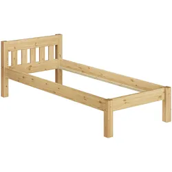 Erst-Holz Massivholzbett Kiefer natur 80x200 Bettrahmen Einzel-Bettgestell ohne Rollrost 60.38-08 oR