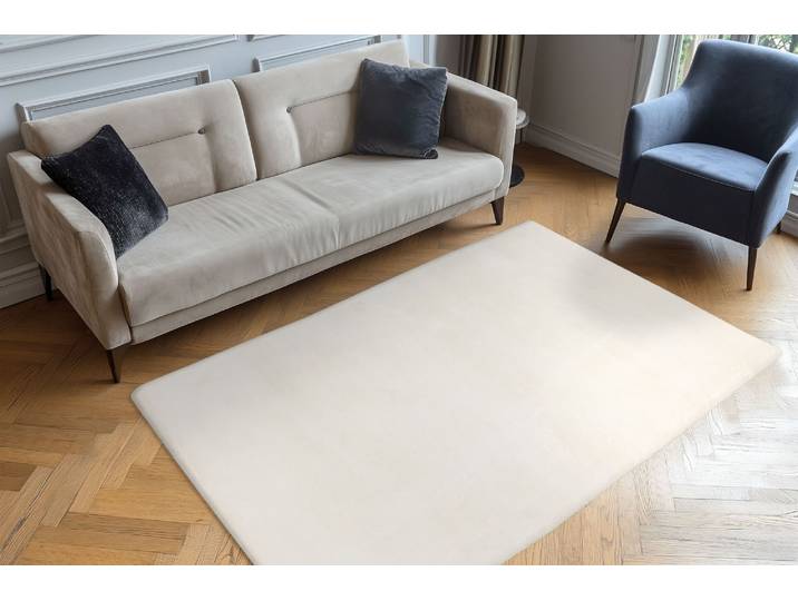 Fellteppich OBSESSION Milestone 600 , beige (cream), B:80cm H:45mm L:150cm, Polyester, Teppiche, Fellteppich, Kunstfell, Uni Farben, weich & kuschelig, Wohnzimmer