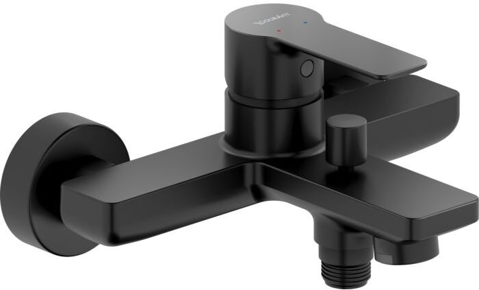 Duravit D-Code Wannenarmatur DC5230001046 Aufputz, Keramikmischsystem, Schwarz Matt
