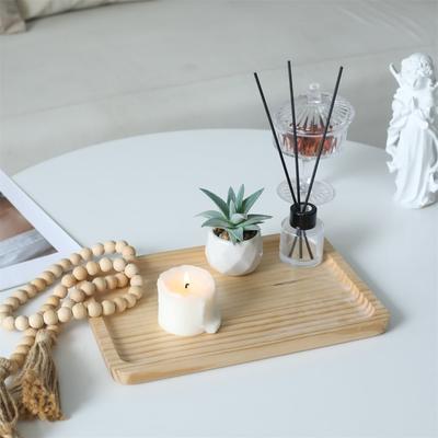 Cheungs Kishen Ridge Rectangular Natural Wood Glossy Tray