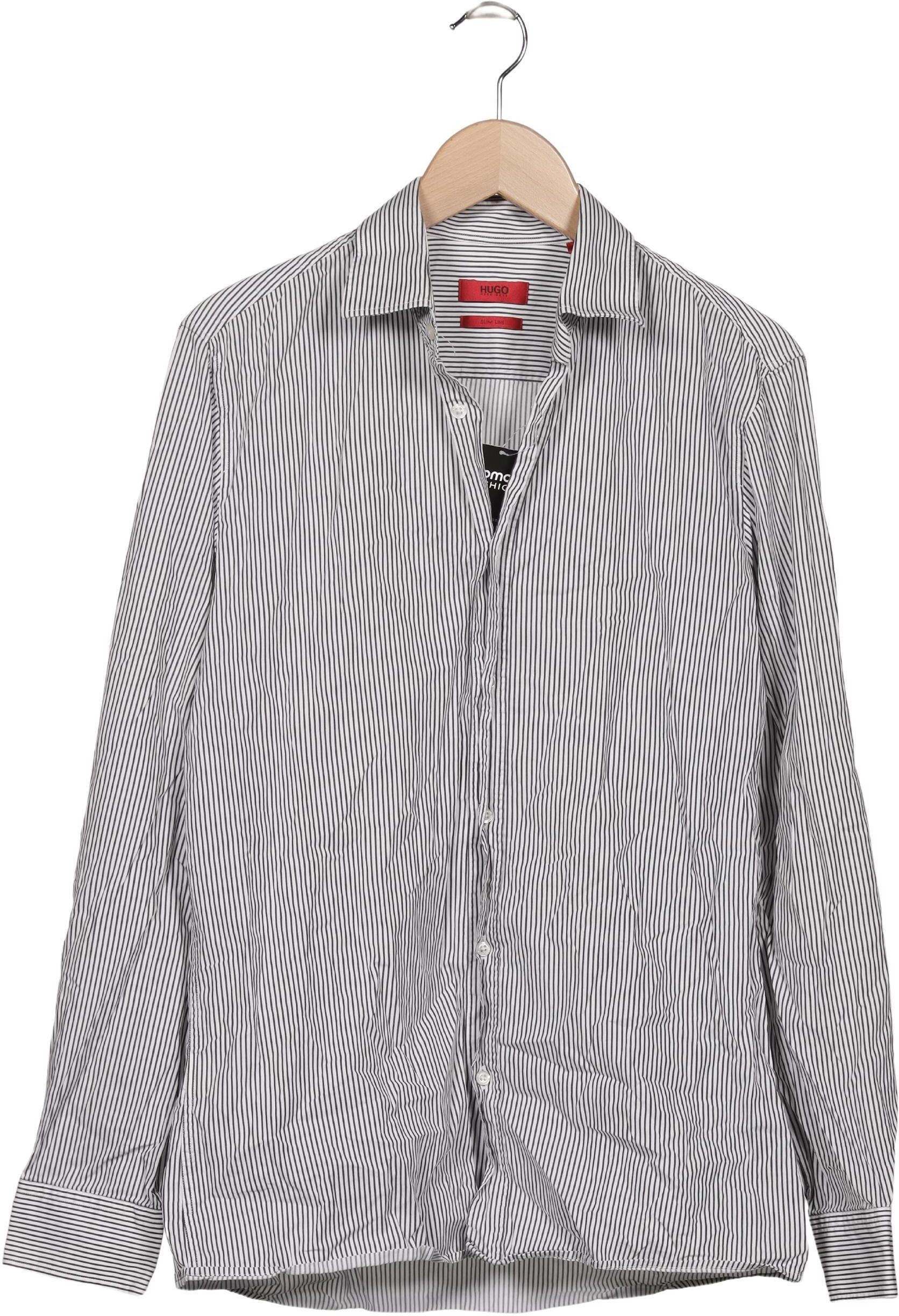 Hugo by Hugo Boss Herren Hemd, Grau, Gr. M, Baumwolle - Second Hand