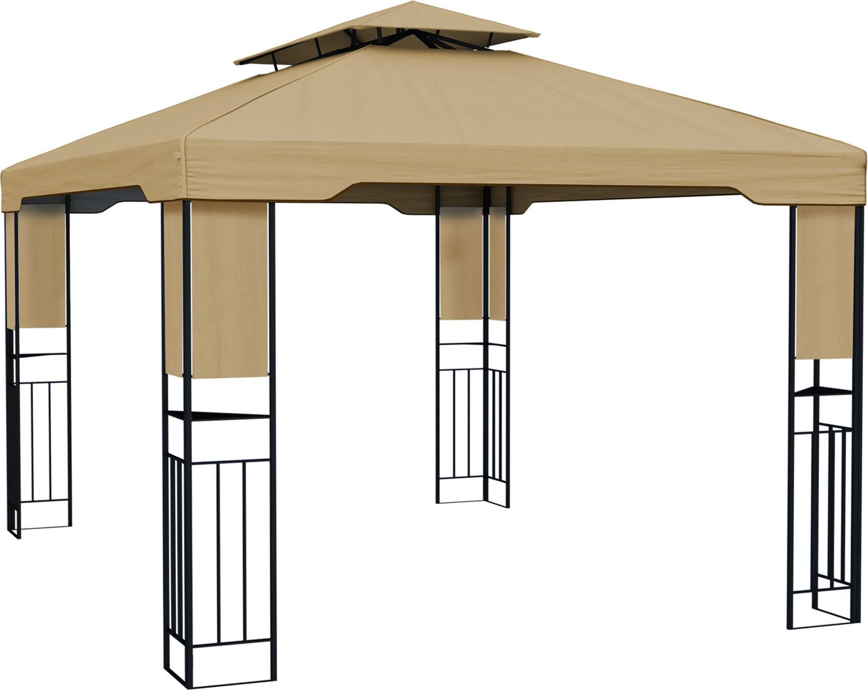 Gartenpavillon 4x3m Deluxe Pavillon Outdoor stabil Beige Jarolift