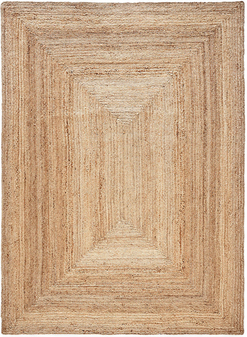 Brambly Cottage Fosston Solid Colour Hand Woven Area Rug Beige Rectangle 120 x 180cm