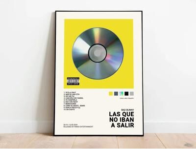 Inspired Finds Latin Rapper Album Cover Canvas Poster Wall Art For Aesthetic Room Decor las Que No Iban A Salir Bad Bunny 11.81x15.75in (no Frame)
