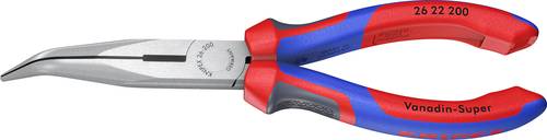 Knipex 26 22 200 Werkstatt Flachrundzange 40° gebogen Vanadium Elektrostahl 200 mm