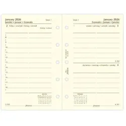 Filofax, Kalender, Einlage Mini Jahresplaner 2026 vertikal