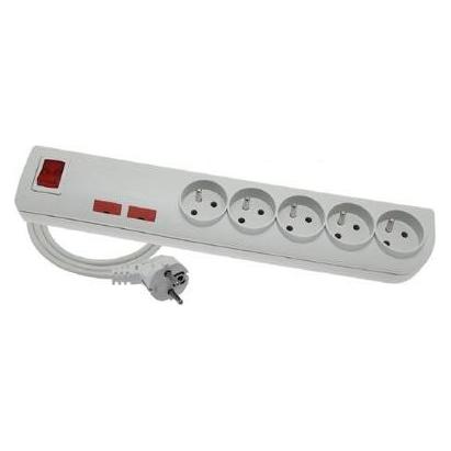 Elgotech Steckdosenleiste PSF Überspannungsschutz 5 Steckdosen 1,5 m weiss (PSF-501) (CEE 7/5, 1.50 m) (PSF-501)