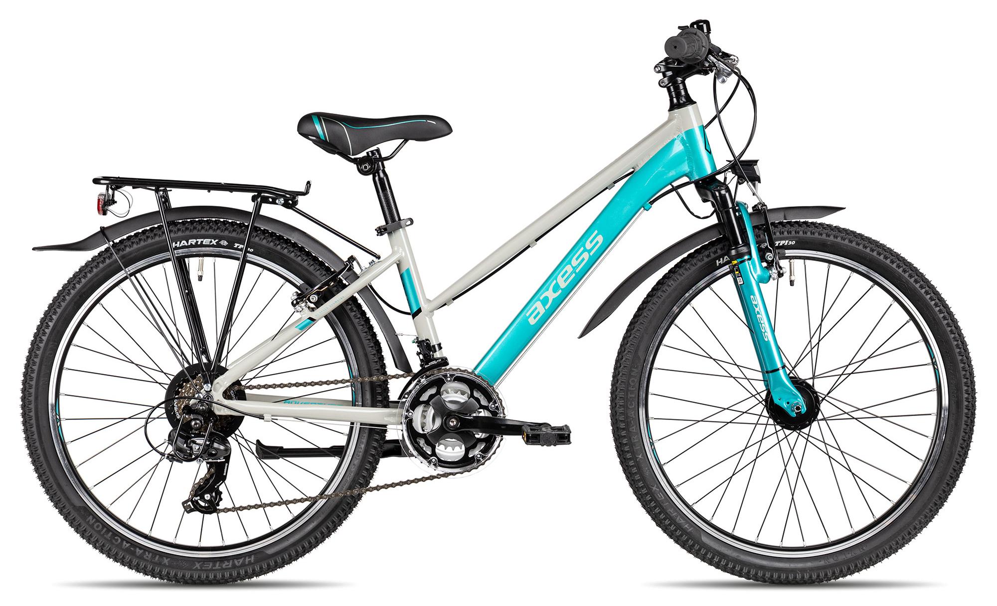 Axess Adventure 18 24 Trapez sportliches Kinderfahrrad für Kinder ab 8 Jahren 24 Zoll Blau 34 cm