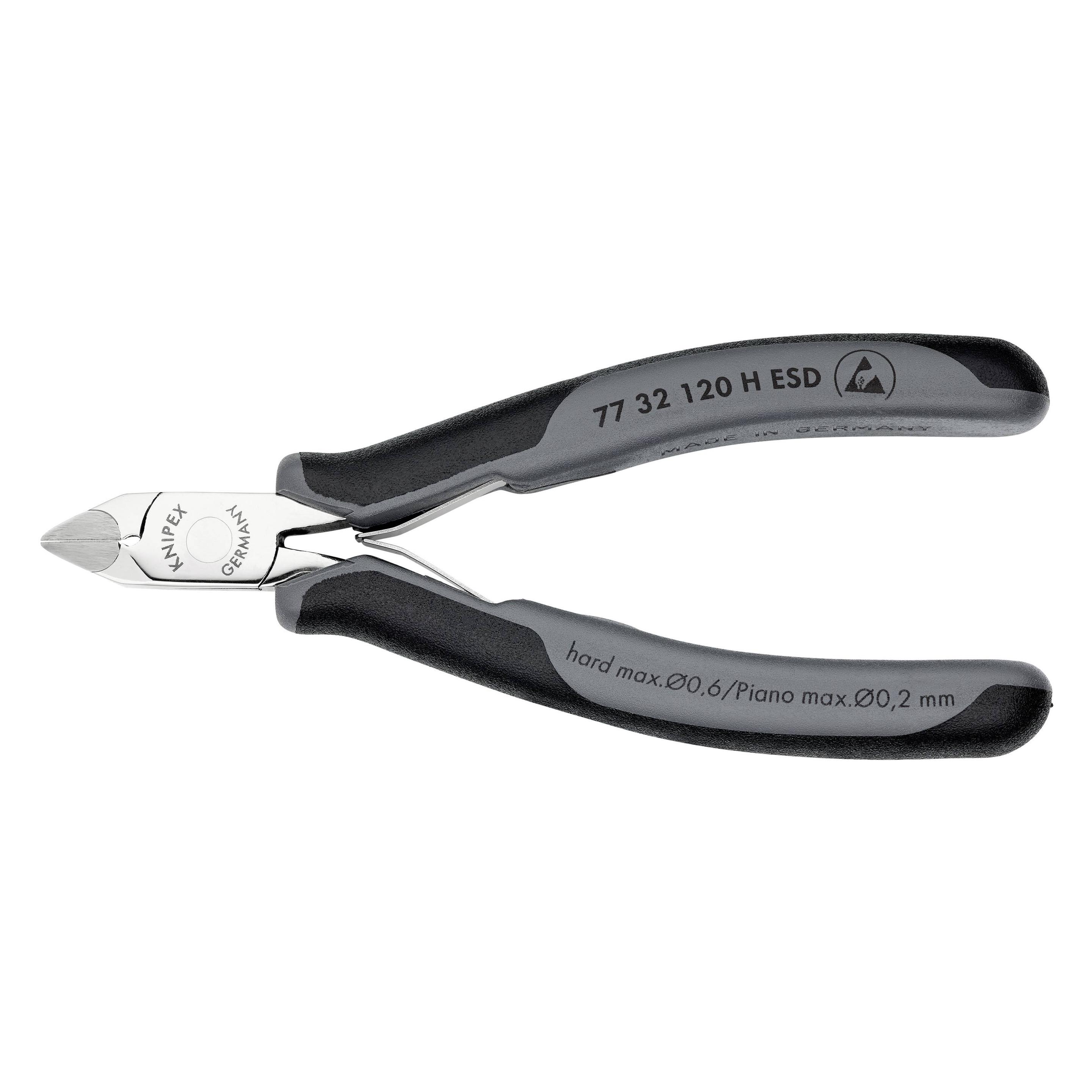 Knipex Elektronik-Seitenschneider mit eingesetzter Hartmetallschneide ESD (120 mm) (77 32 120 H ESD)