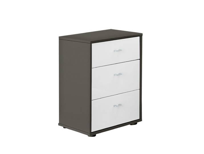 Nachtkonsole MALIBU 2er Set Havanna/ Glas weiß