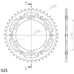 Supersprox Stealth-Kettenrad 525 42Z (Rot)